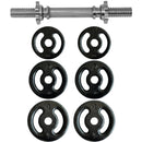 KIT ANILHAS MUSCULAÇÃO 12KG + HALTER BARRA MACIÇA